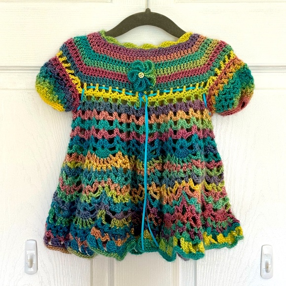 Retro Hand-Crocheted Girl’s Dress - Picture 1 of 1